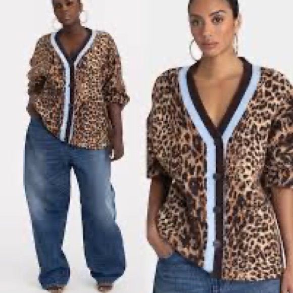 KBB by KAHLANA The Slouchy Cardigan' - Tan Leopard - Picture 2 of 3